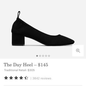 Everlane The Day Heel, Black Suede